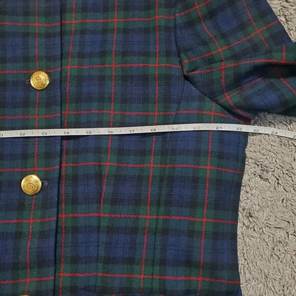 Vintage Pendleton Plaid Tartan Gold Double Breasted Academia Wool Jacket - 18 - Picture 6 of 8